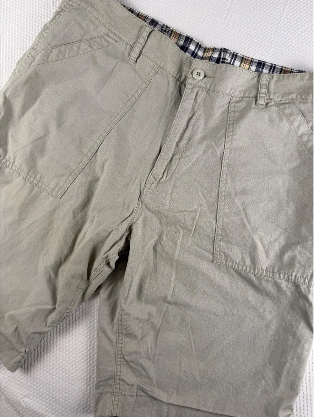 Men’s Reversible Shorts Approx 38 Khaki Plaid 2-in-1 Preppy Golf Casual Gap?